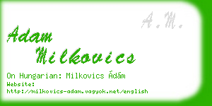 adam milkovics business card