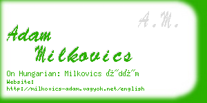 adam milkovics business card